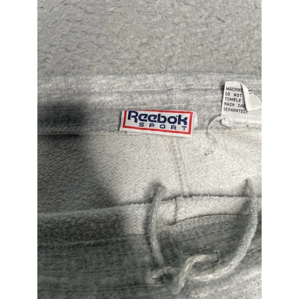 Vintage Reebok Sport Grey Sweatpants Mens‎ Large 1/4 Bottom Zip Loose Fit Active